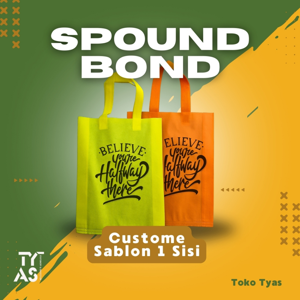 

GOODIE BAG CUSTOME TAS SPUNDBOND BERBAGAI MACAM UKURAN DAN BENTUK SABLON DTF MERCHENDISE 75gsm