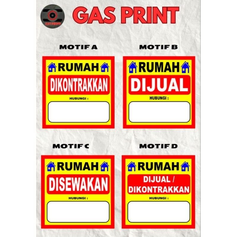 {TERMURAH} BANNER SPANDUK RUMAH DIJUAL DISEWAKAN/DIKONTRAKKAN SPANDUK KIOS