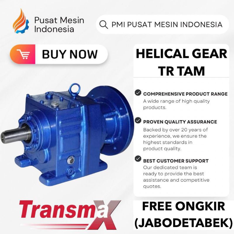 HELICAL GEAR MOTOR TRANSMAX TR 167 TAM 250 R.27.96/ 55 KW/ 75 HP GEAR BOX TRANSMAX/ GEARBOX DINAMO/ 