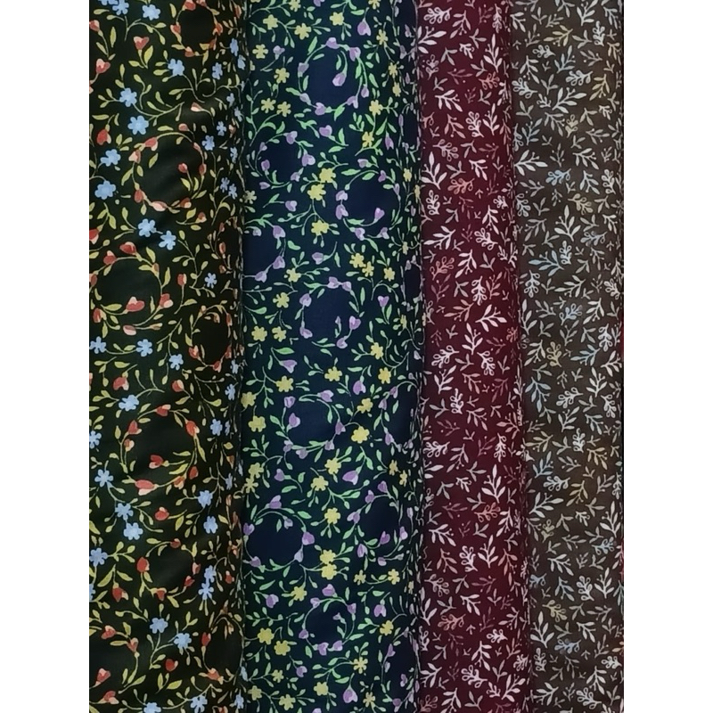 kain katun jepang kain tokai senko motif bunga, motif daun