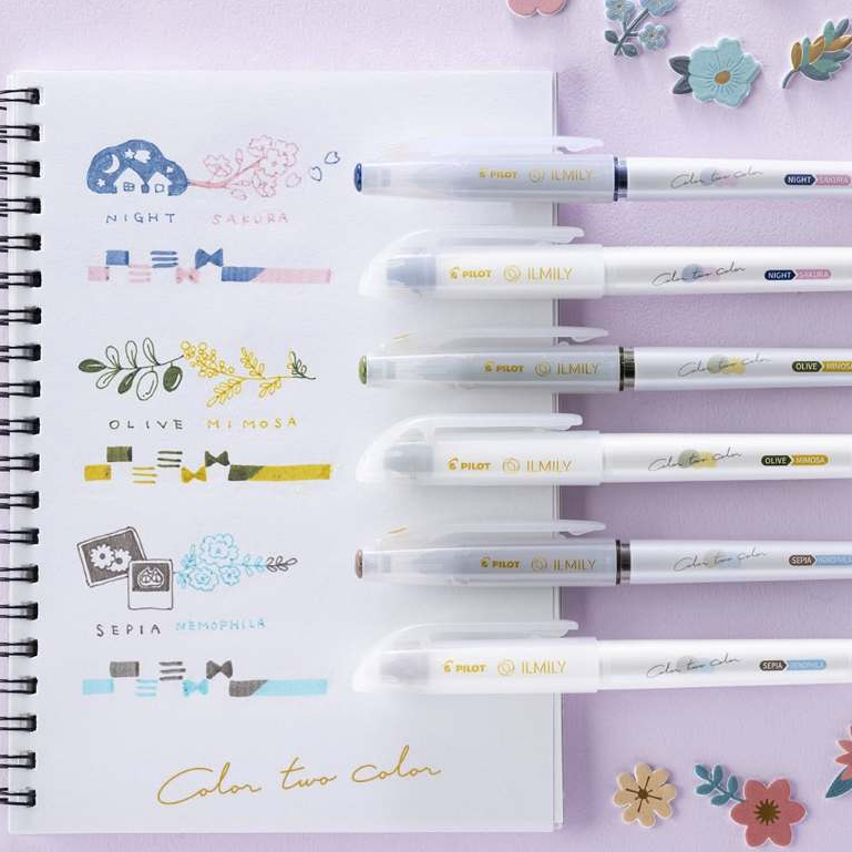 

Pilot ILMILY FriXion Color Changing Two Tone Gel Ink Pen Highlighter 0.4mm Limited Edition