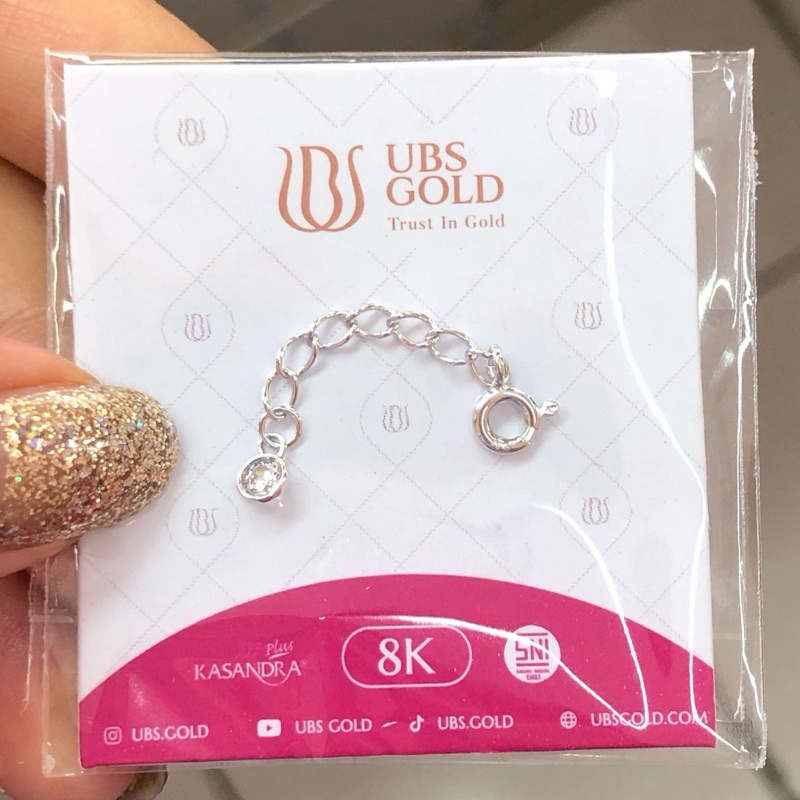 EV5- EXTENSION GELANG/KALUNG UBS PUTIH 0.44GR KADAR 375 PANJANG 3CM