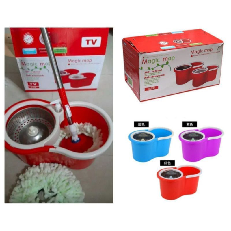STAINLESS ] SPIN MOP MAGIC MOP STAINLESS ( TERRRRRR MURAHHH )