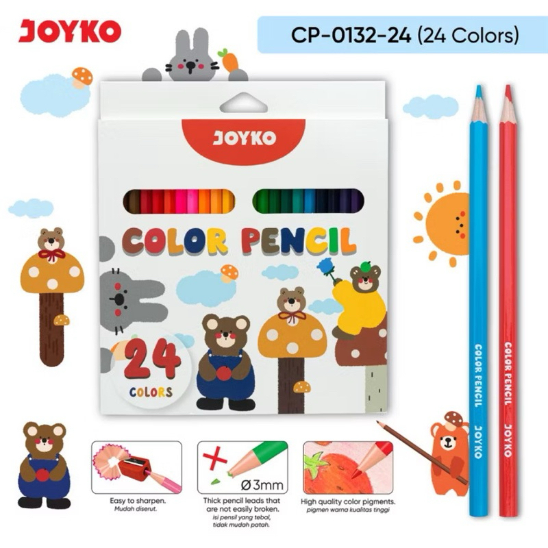 

Pensil Warna Joyko CP-0132-24 / Color Pencils New Motif