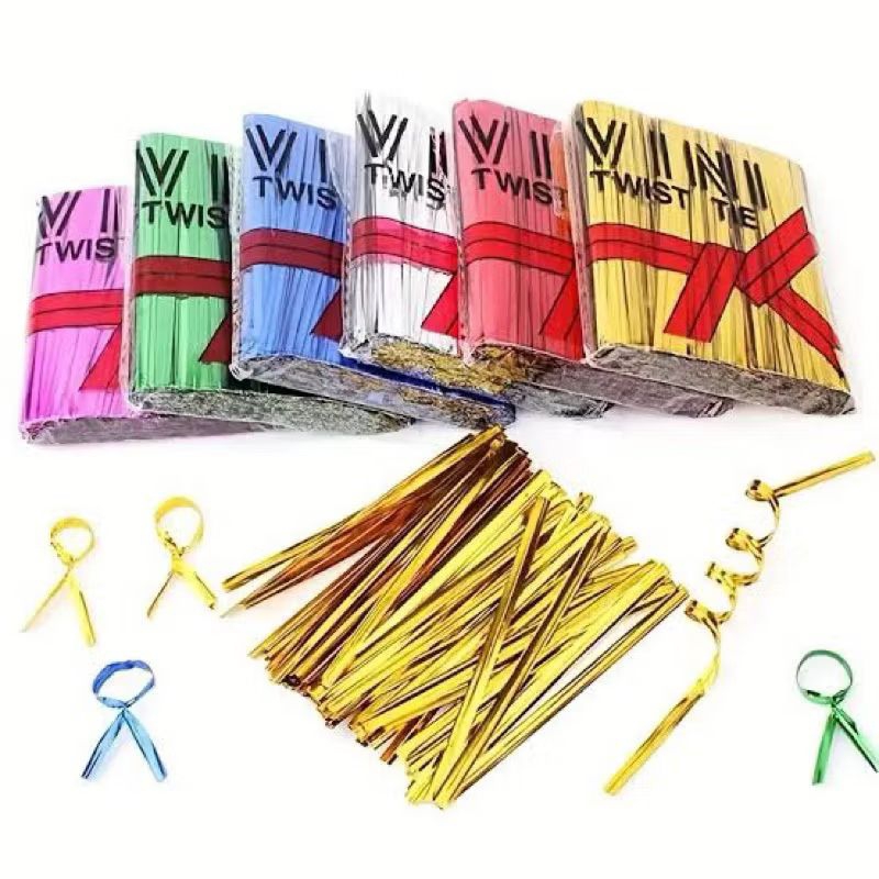 

100 pcs pita kawat/pita kawat souvenir/pita kawat potong twist tie 8cm