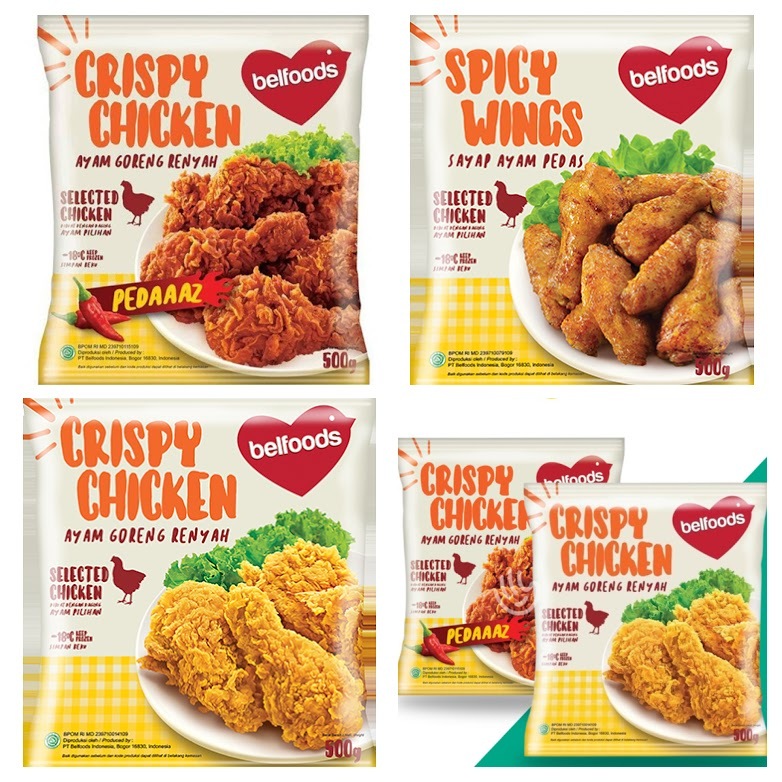 

Belfoods Ayam Goreng Renyah & Belfoods Spicy Wings 500 gr