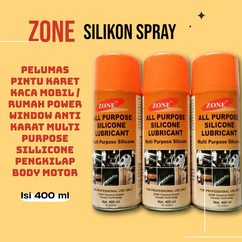 Slmn Silicone Spray Silikon Spray All Purpose Silicone ZONE 400 ml Multi Purpose Silicone