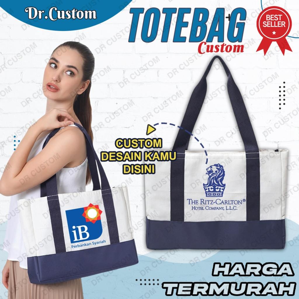 Dr Custom-Tas Totebag Kanvas Twill-Custom Sablon Totebag-Totebag Seminar-Seminarkit-Totebag Kanvas T