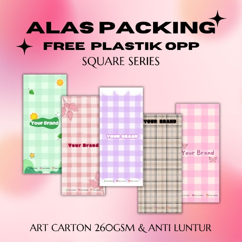 

[FREE PLASTIK] ALAS PACKING SQUARE SERIES ART CARTON 260gsm | Packaging untuk Strap Phone Kalung Souvenir Ukuran 5x12 6x16 6x20 7x16 7x20 8x12 8x16
