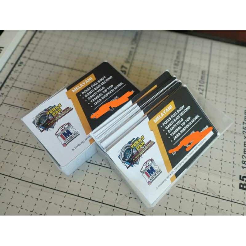 

kartu nama custom isi 100pcs free desain bahan art paper
