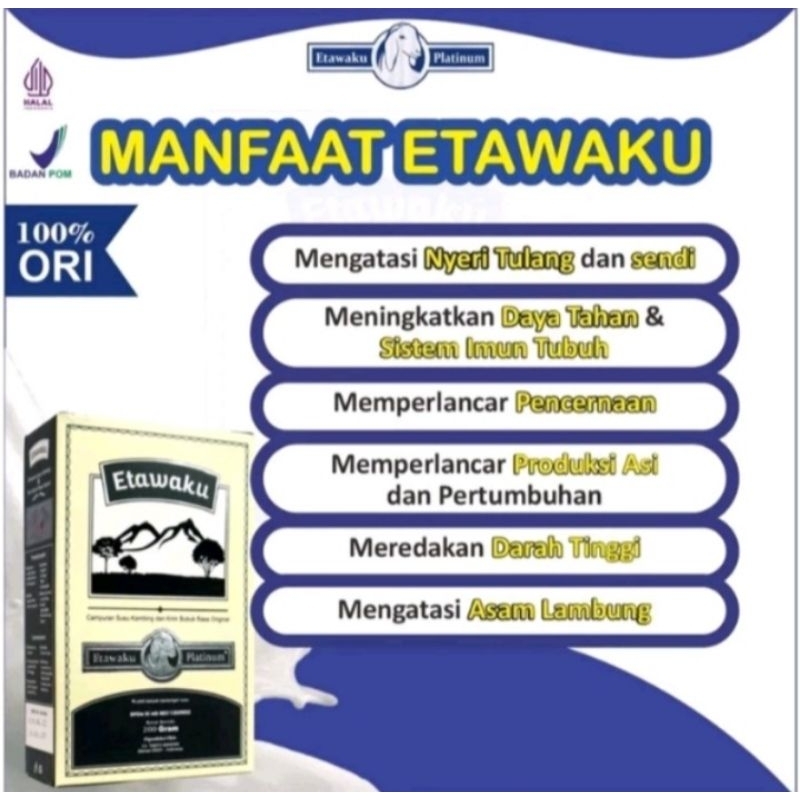 

Etawaku Platinum Susu Kambing Etawa Bubuk 200 gram untuk Nyeri Sendi dan Pegel Linu