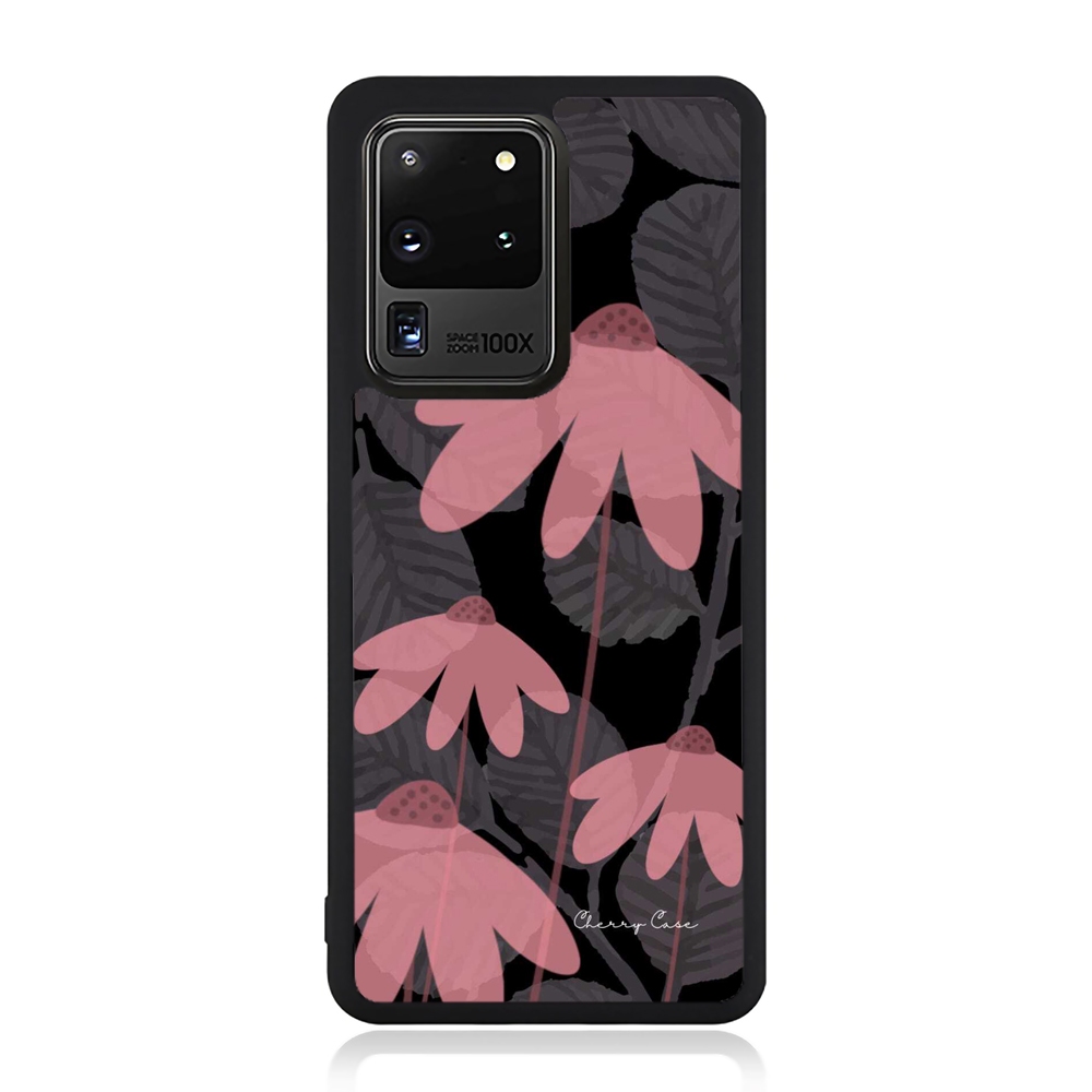 Case Samsung Note 20 10 9 8 7 Plus ultra Lite Edge TPU Phone Softcase Custom Peach Flower Transparan