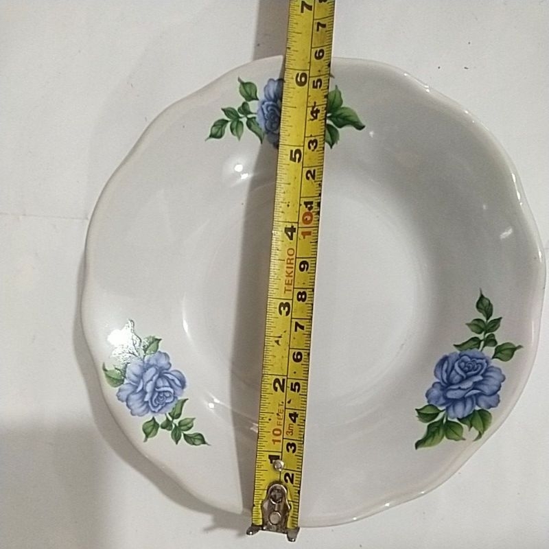 Piring Keramik Tada Motif Bunga Biru 1Pcs