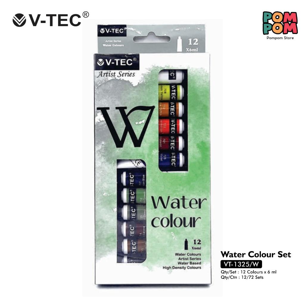 

Water Colour Cat Air 12 Warna 6ML V-Tec VT-1325/W