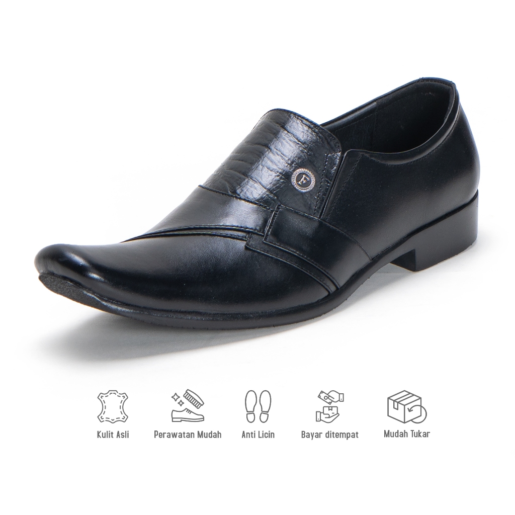 Sepatu Pria Pantofel Formal Sepatu Kerja Kulit Berkualitas Model Fordza 076