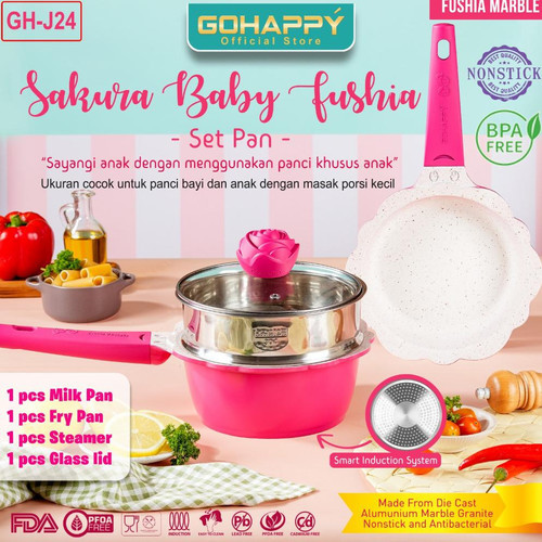 Gohappy Panci Set Sakura Baby Pan Peralatan Anak Bayi Cookware Set