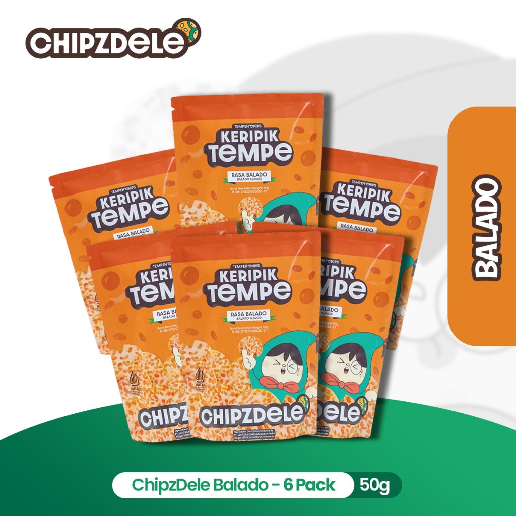 

Chipzdele Keripik Tempe 50 gram - 6 Packs
