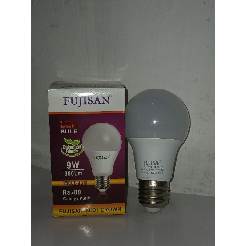 lampu fujisan led bulb aldi crown 9 watt