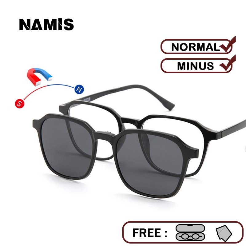 Namis Kacamata Clip On Hitam Minus Pria Wanita Anti Blueray Photocromic Bluecromic Kaca Mata Optik