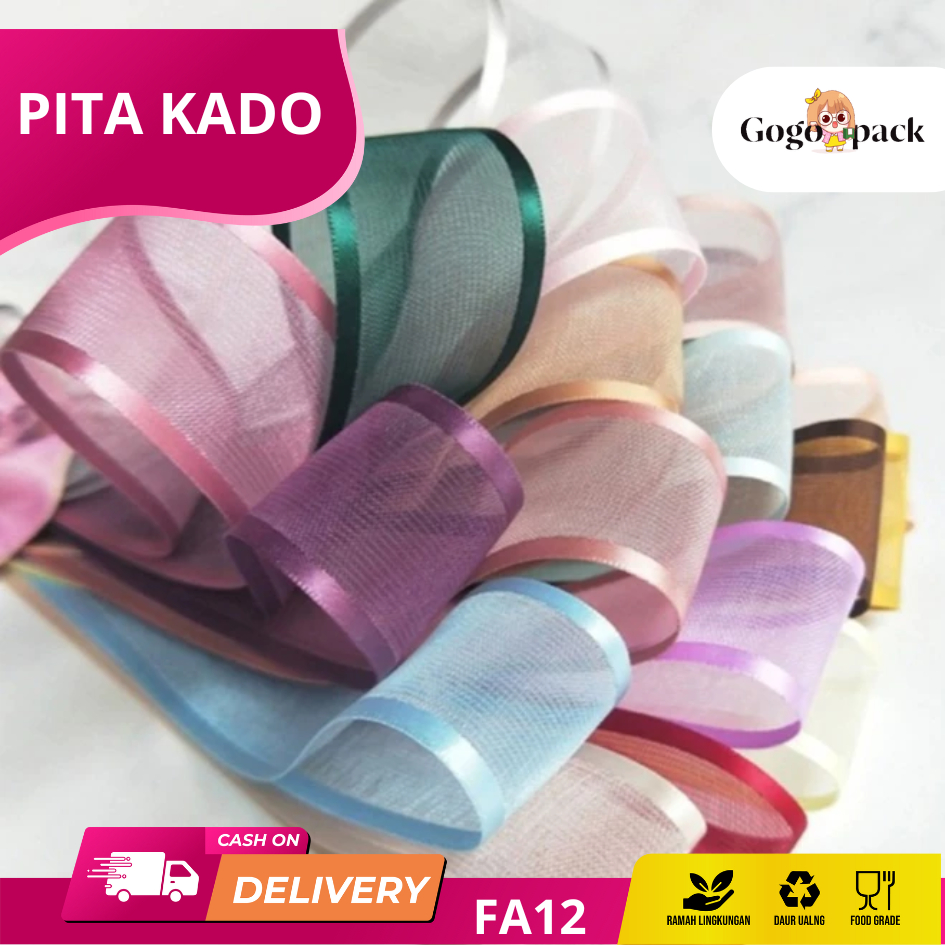 

Pita Import Nilon Warna / Pita Kado / Pita Hiasan Kado / Pita Rambut / Pita Hampers I FA12