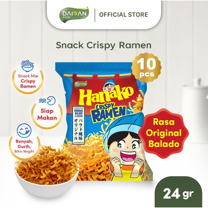 

Hanako Crispy Ramen Original Balado Small Pack 10 pcs