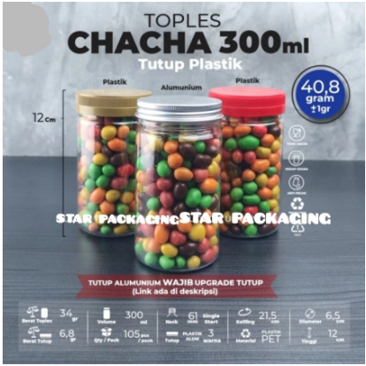 Toples 300ml Toples Tabung 300ml Toples Candy 300ml Toples Chaca 300ml