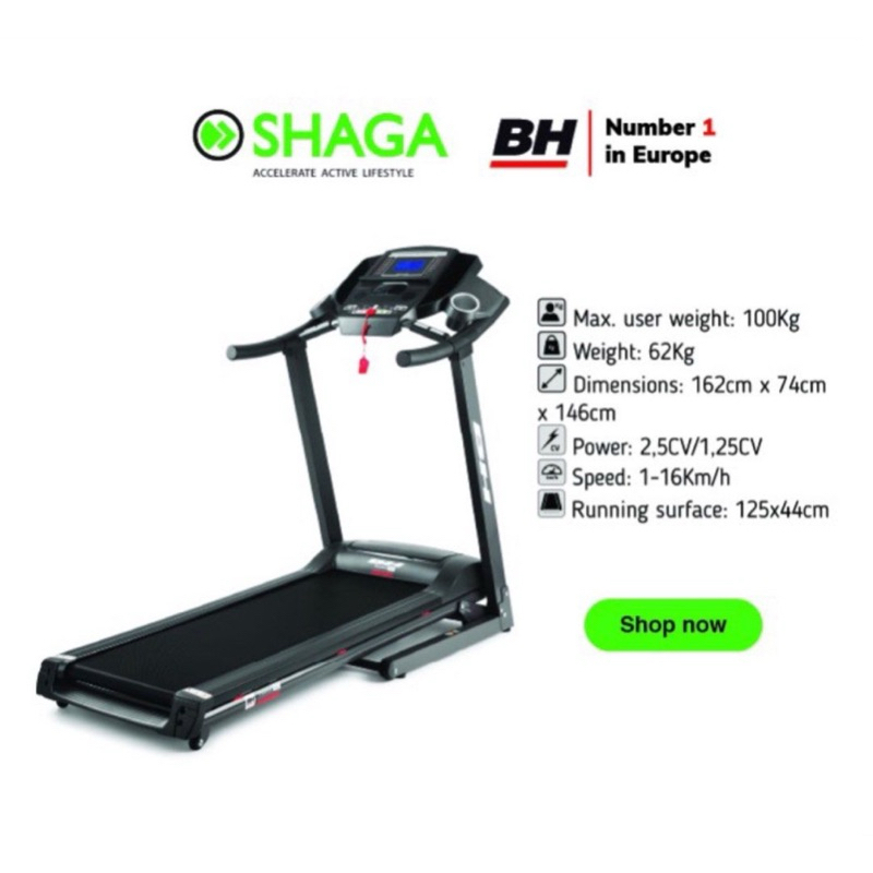alat olahraga SHAGA- Treadmill - BH Fitness G6485 Pioneer R2