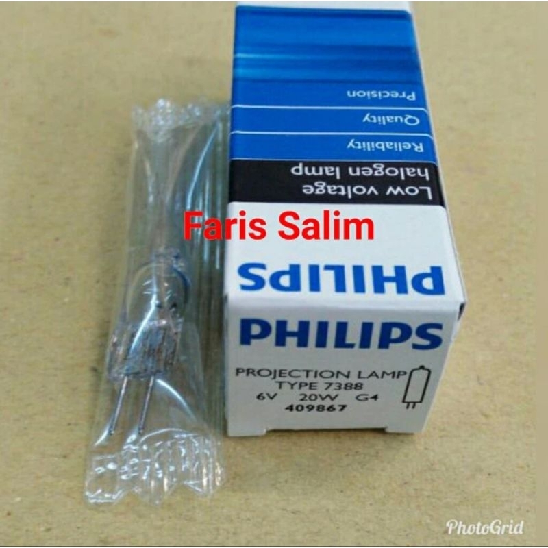 Halogen kapsul/kacang 20W 6V 7388 Philips