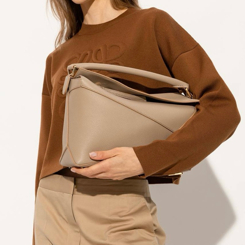 LOEWE Medium Puzzle Edge Handbag / Top Handle / Messenger Bag in Soft Grained Calfskin