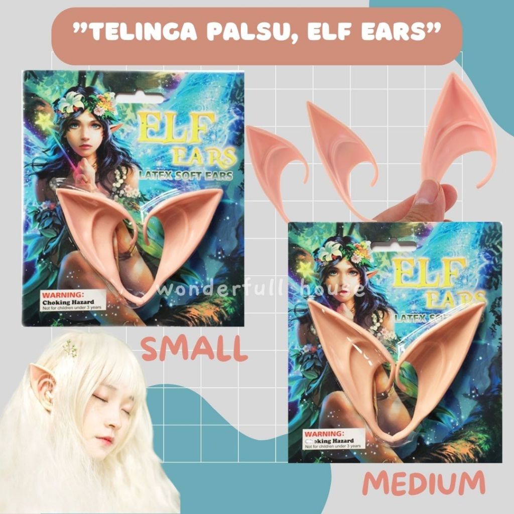 Telinga Palsu Cosplay Ely Telinga Palsu Mainan Halloween Knitter Telinga Palsu Cosplay Peri Telinga 