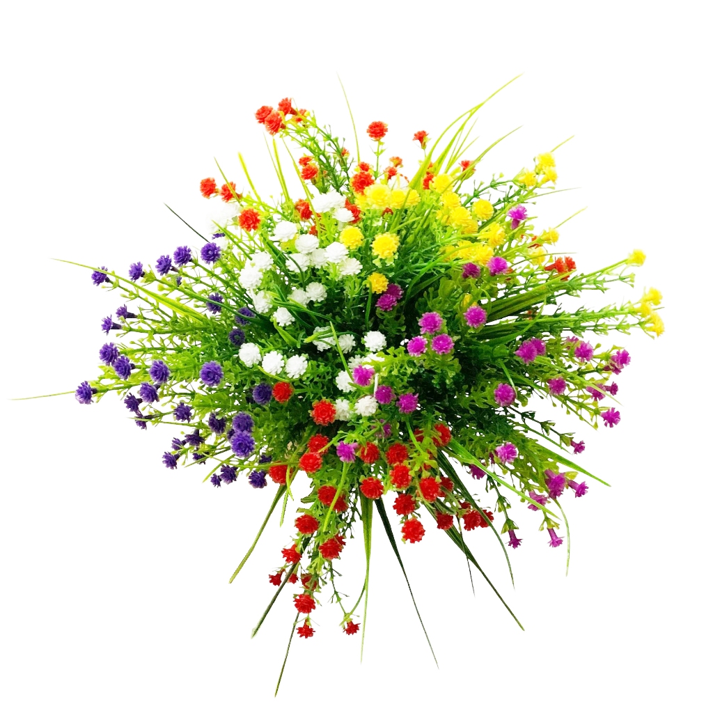 AF22 Bunga Artificial Bulat Kecil Rumput Plastik Tiruan Dekorasi Rumah