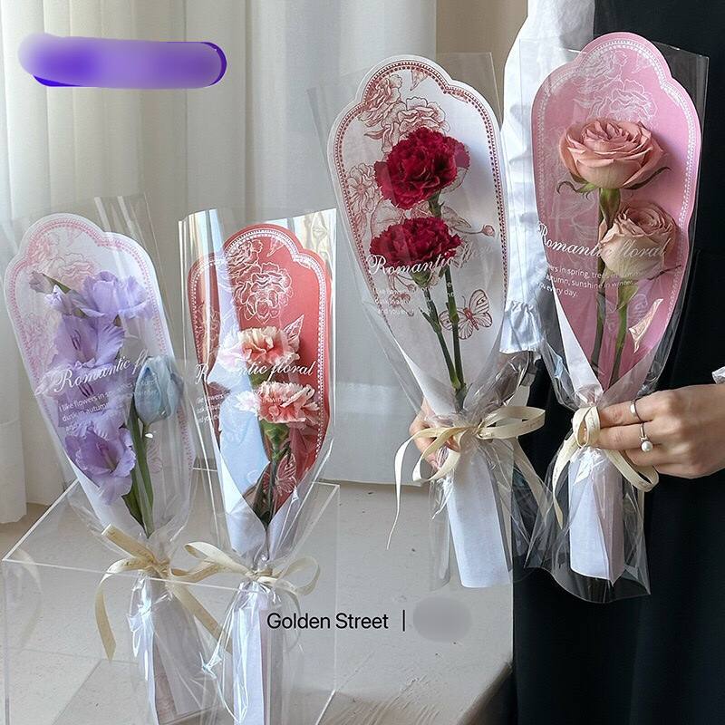 

10Lembar Cellophane Single Rose/ Cellophane Bucket / Plastik Buket Bunga Rose / Kertas Buket