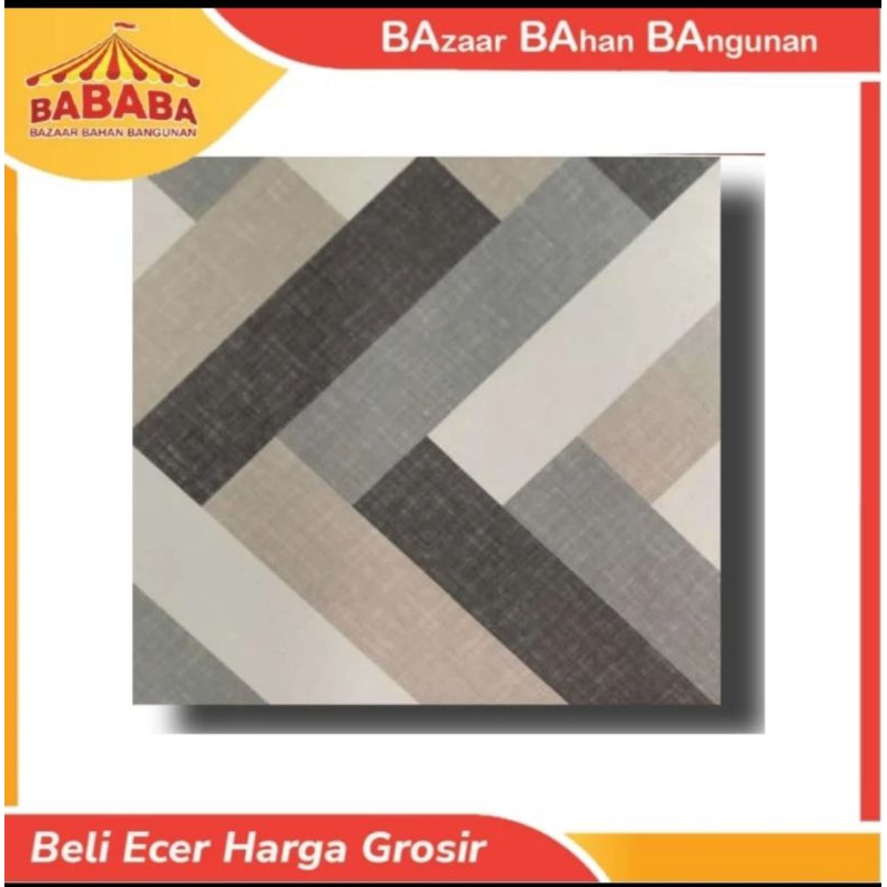 GRANIT LANTAI MOTIF GEOMETRIS COKLAT 60X60 MGM SS051 DECO BROWN