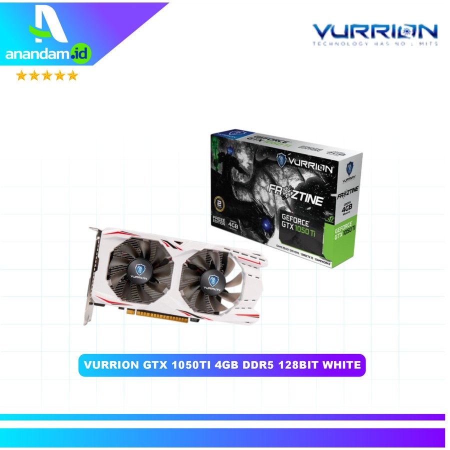 VGA CARD - VGA VURRION GTX 1050 TI 4GB GDDR5 128 BIT WHITE