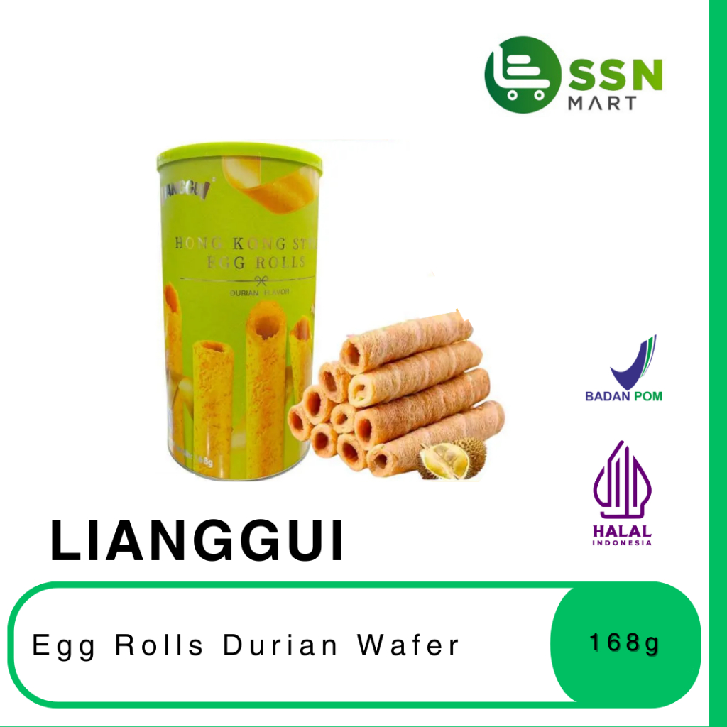 

SSNMart Lianggui Egg Rolls DURIAN Wafer 168g*24Top