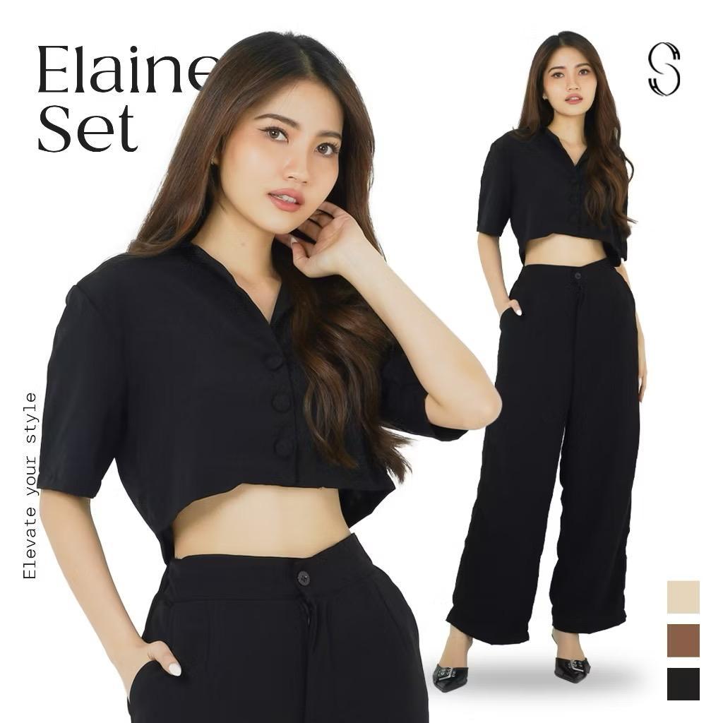 STYLOoutfit Elaine Set Long Kulot Crop Top