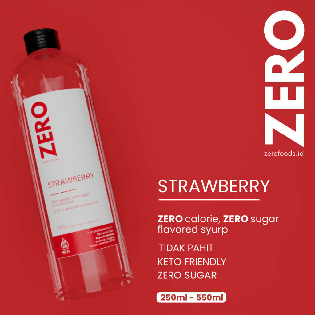 

Zero Foods Diet Keto Strawberry Syrup - 0 Kalori Sirup - Sirup Strawberry 0 Kalori (250ml, 550ml)