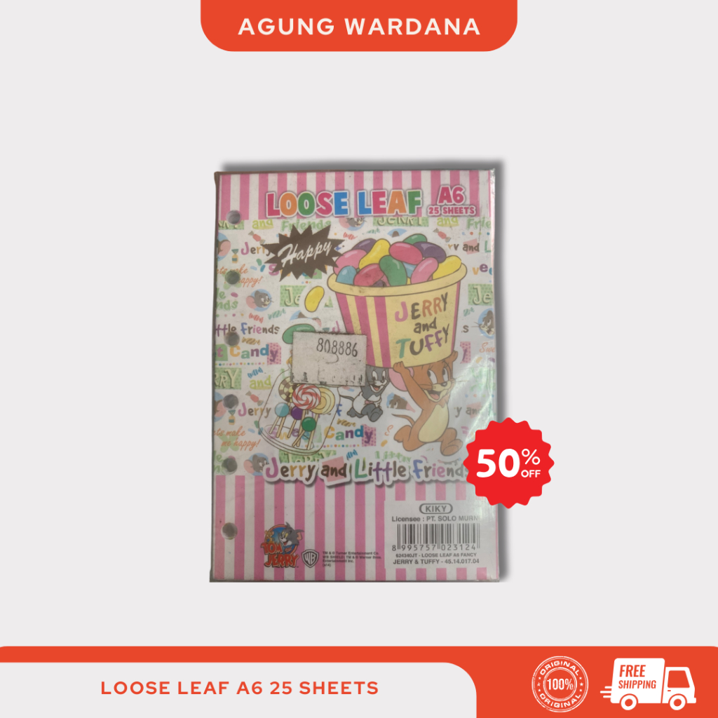

KIKY LOOSE LEAF BINDER TOM & JERRY A6 25 LEMBAR