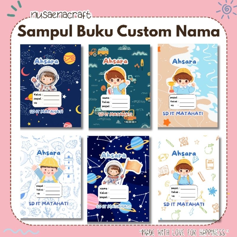 

nusaena craft - Sampul Buku Custom Nama Edisi Boys isi 10