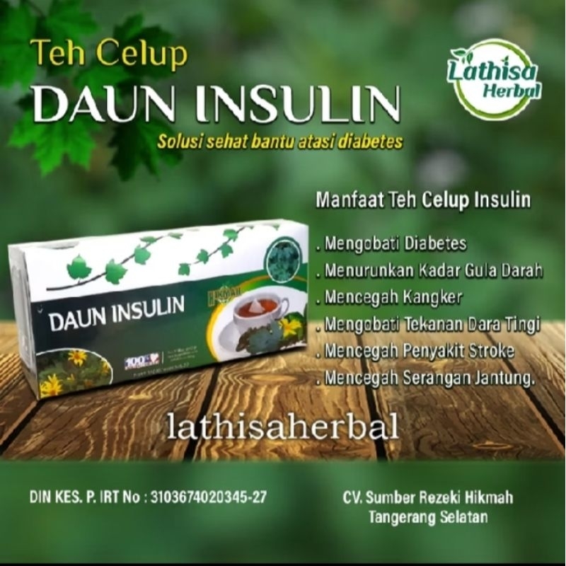 

Teh celup daun insulin HIKMAH. 100% organik Herbal alami Tea Instan