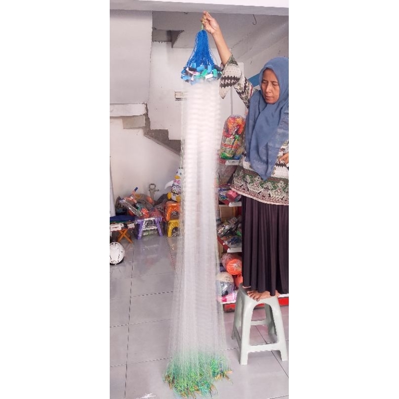 jaring ikan 3 jari tinggi 2 meter panjang 50 meter