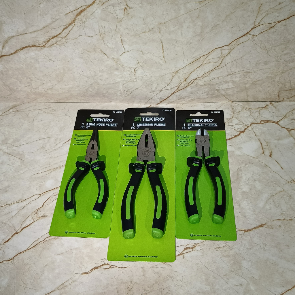 Tekiro Tang Set Tang Lancip 6" Tang Potong 6" Tang Kombinasi 7" - Tang Set Tekiro Original