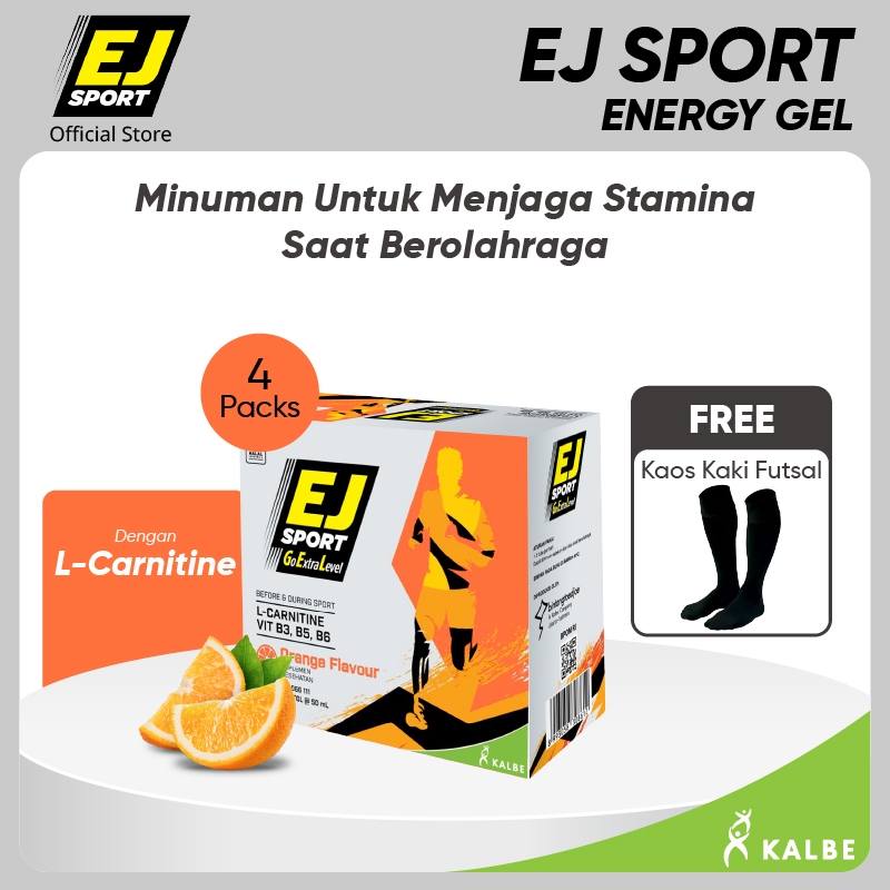 

[Special Bundle] EJ Sport Orange Energy Gel - Isi 4 Pack + FREE Gift