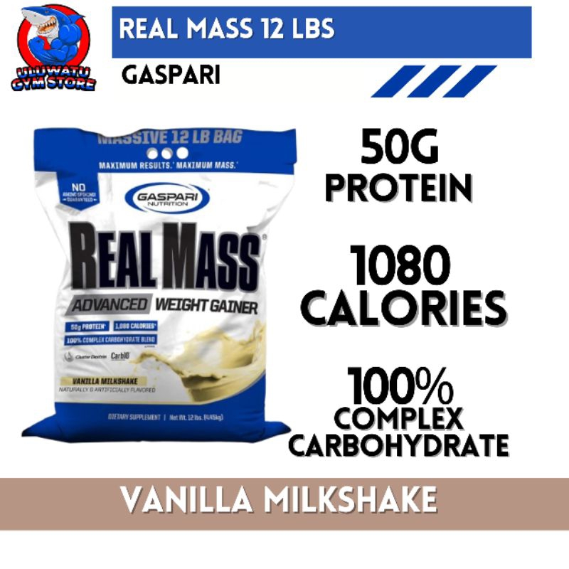 Gaspari Nutrition REAL MASS ADVANCED WEIGHT GAINER 12lbs 12 lb