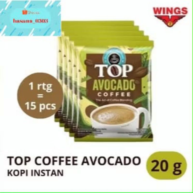 

1 renteng isi 15 sachset TOP coffee avocado