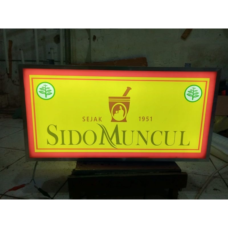 Plang Nama neon box sidomuncul 2 muka bebas design