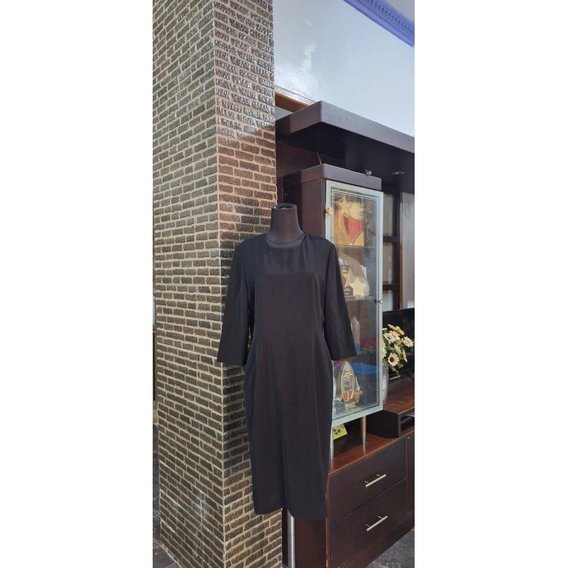 Dress sifon /Dress kantor/ Dress hitam polos