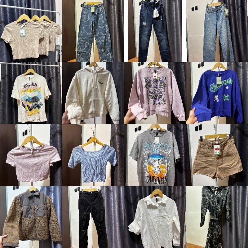 [SALE READY STOCK] JASTIP H&M, pomelo, oversized t-shirt, crop top, kemeja tank top, jaket, short pa