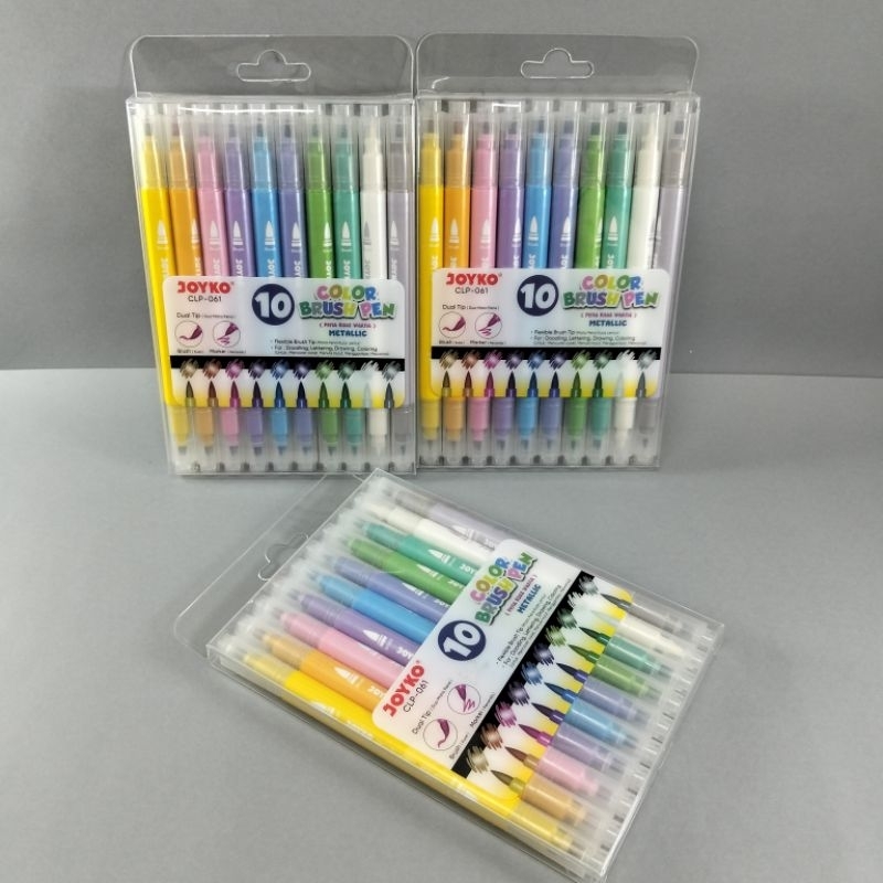 

Color Brush Pen Pena Kuas Warna Joyko CLP-061 Metalic Dual Tip