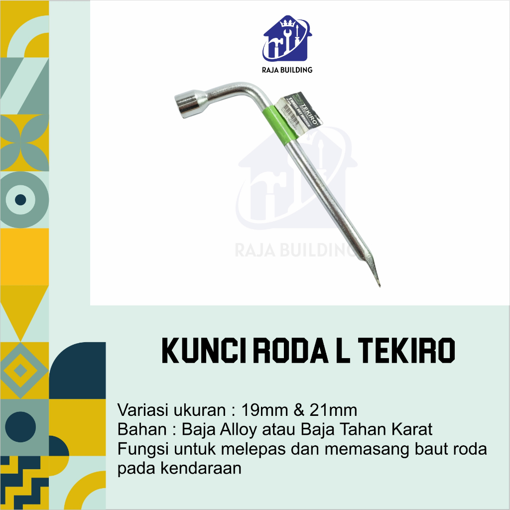 Kunci Roda L Tekiro / Kunci Pas Roda / Kunci L Roda / Kunci Baut Roda / Kunci Linggis Roda
